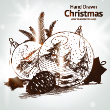 free vector Handpainted style christmas decorations vector